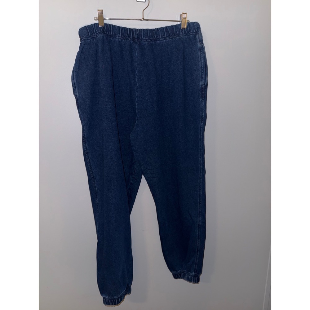 Good American Indigo Denim Look Cotton Sweatpants Joggers XL GS0455VN Indigo377 - Picture 1 of 7